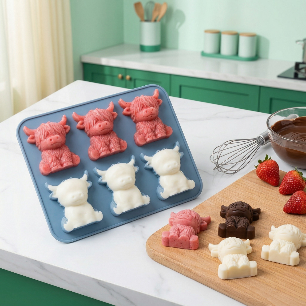 FrostMoo™ – Stampo per Ghiaccio 3D con Bestiame delle Highlands Scozzesi