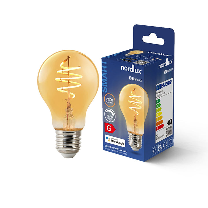 Lampadina Smart Deco Standard E27 380lm, Ambra
