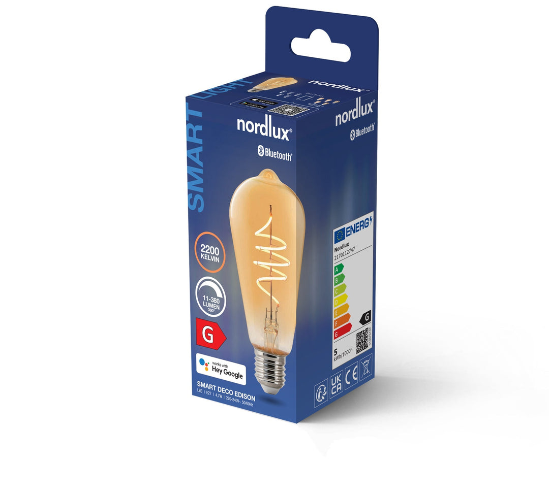 Lampadina Smart Deco Edison E27 ST64 380lm, Ambra
