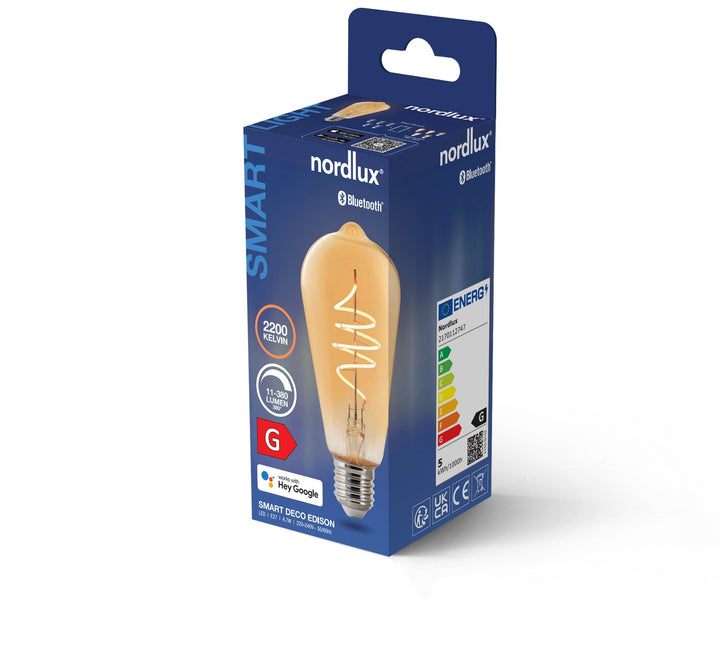 Lampadina Smart Deco Edison E27 ST64 380lm, Ambra