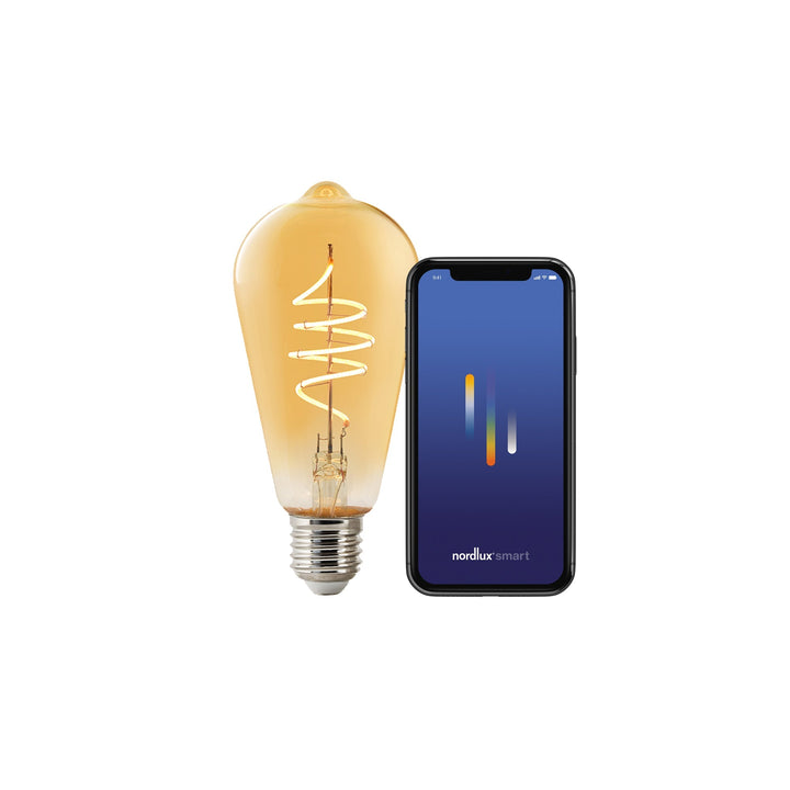 Lampadina Smart Deco Edison E27 ST64 380lm, Ambra