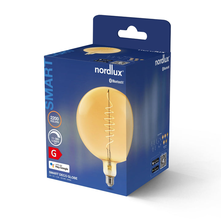 Lampadina Smart Deco G200 Globo E27 380lm, Ambra