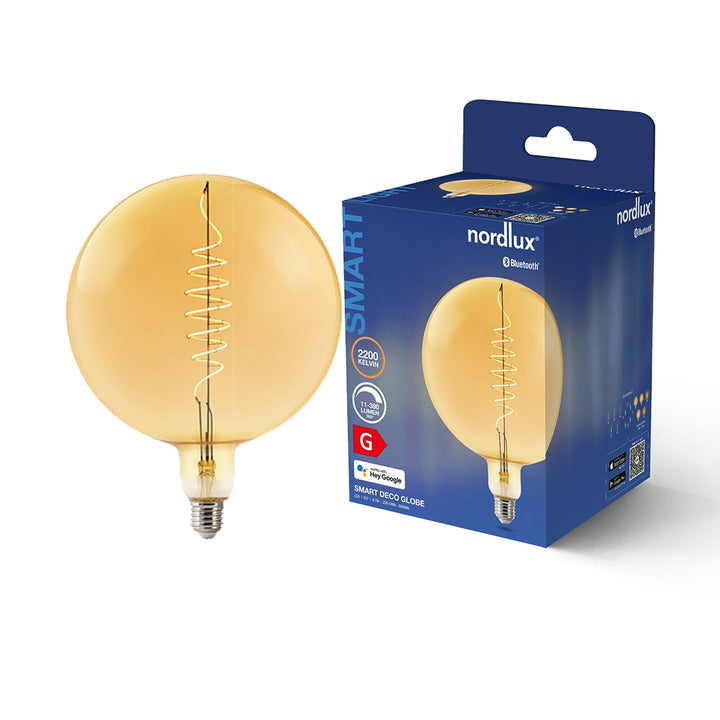 Lampadina Smart Deco G200 Globo E27 380lm, Ambra
