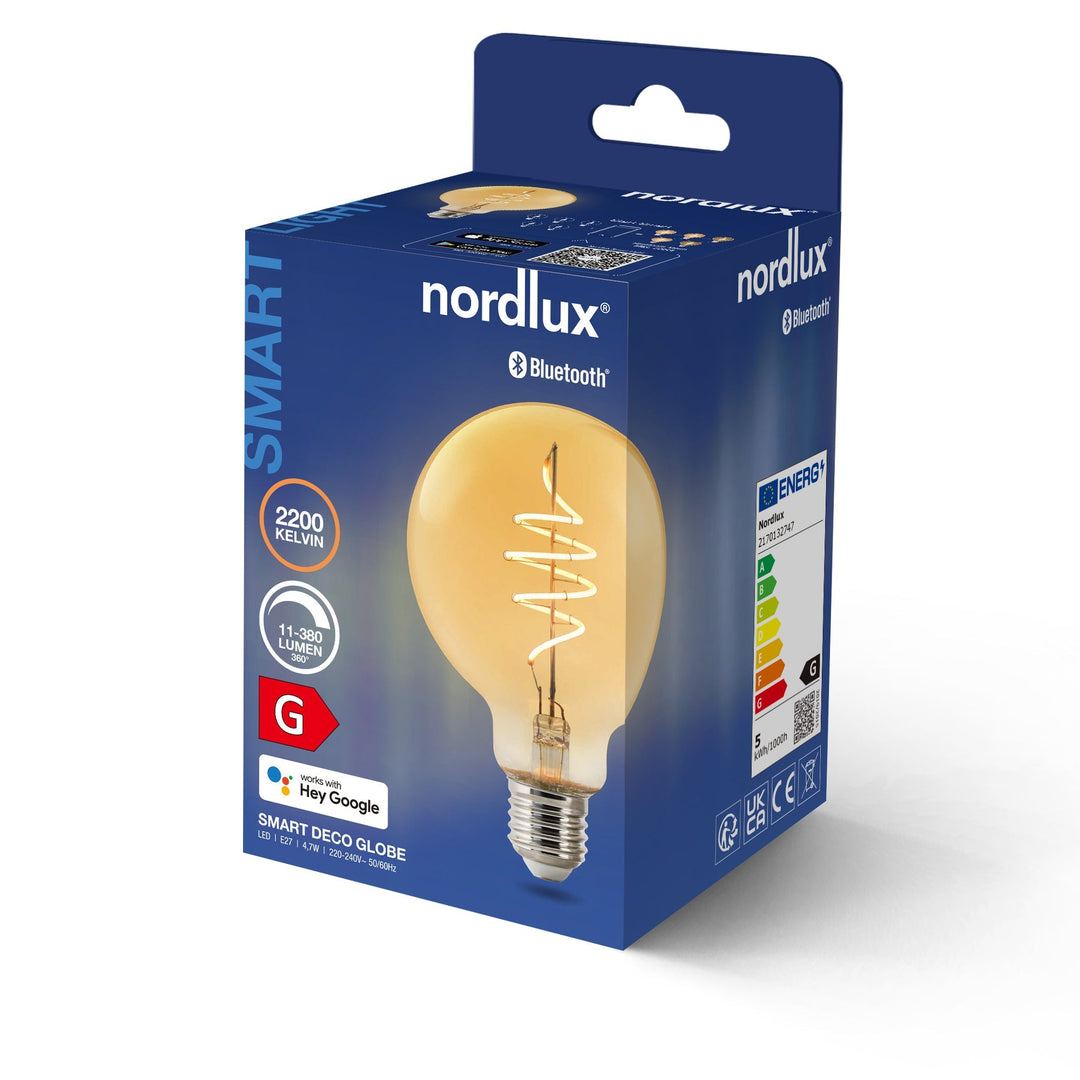 Lampadina Smart Deco G95 Globo E27 380lm, Ambra