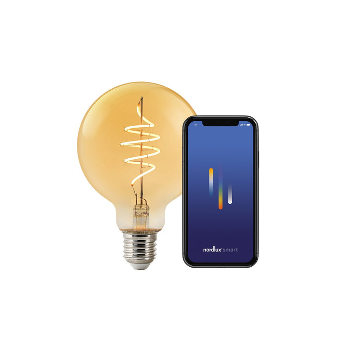 Lampadina Smart Deco G95 Globo E27 380lm, Ambra