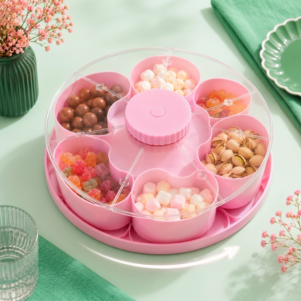 ServeSpin™ – Piatto Rotante per Snack con Più Scomparti