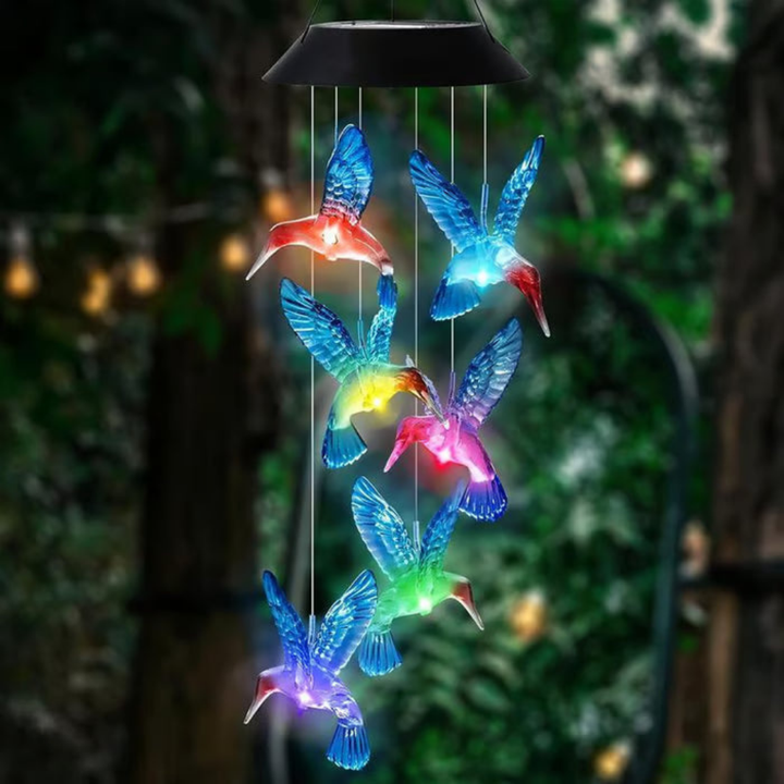 SkyCharm™ – Campana a vento colibrì alimentata da energia solare