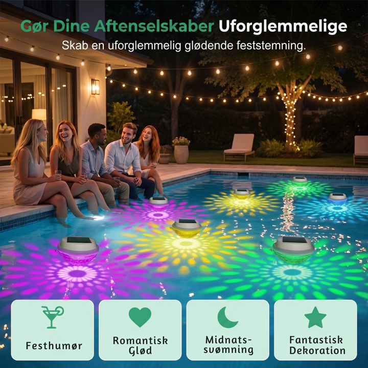 HydraGlow™ – Lampada da piscina solare impermeabile con colori RGB