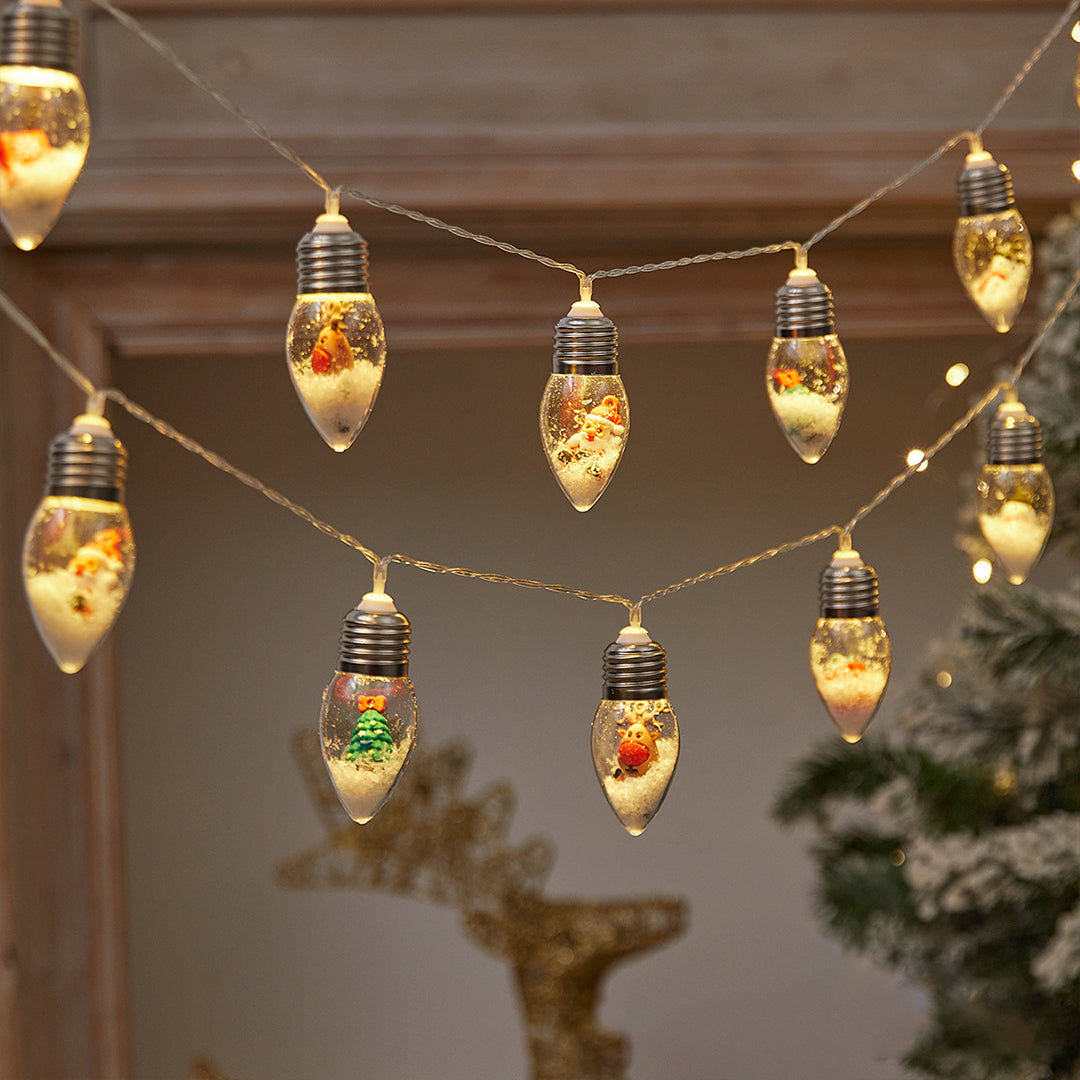 FrostGlow™ – Ghirlanda LED di Natale con Palline di Neve