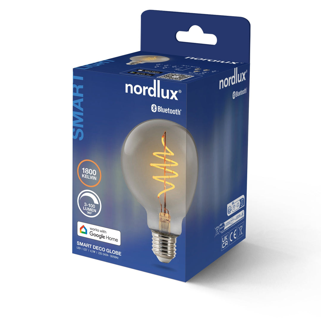 Lampadina Smart Deco G95 Globo E27 100lm, Fumè