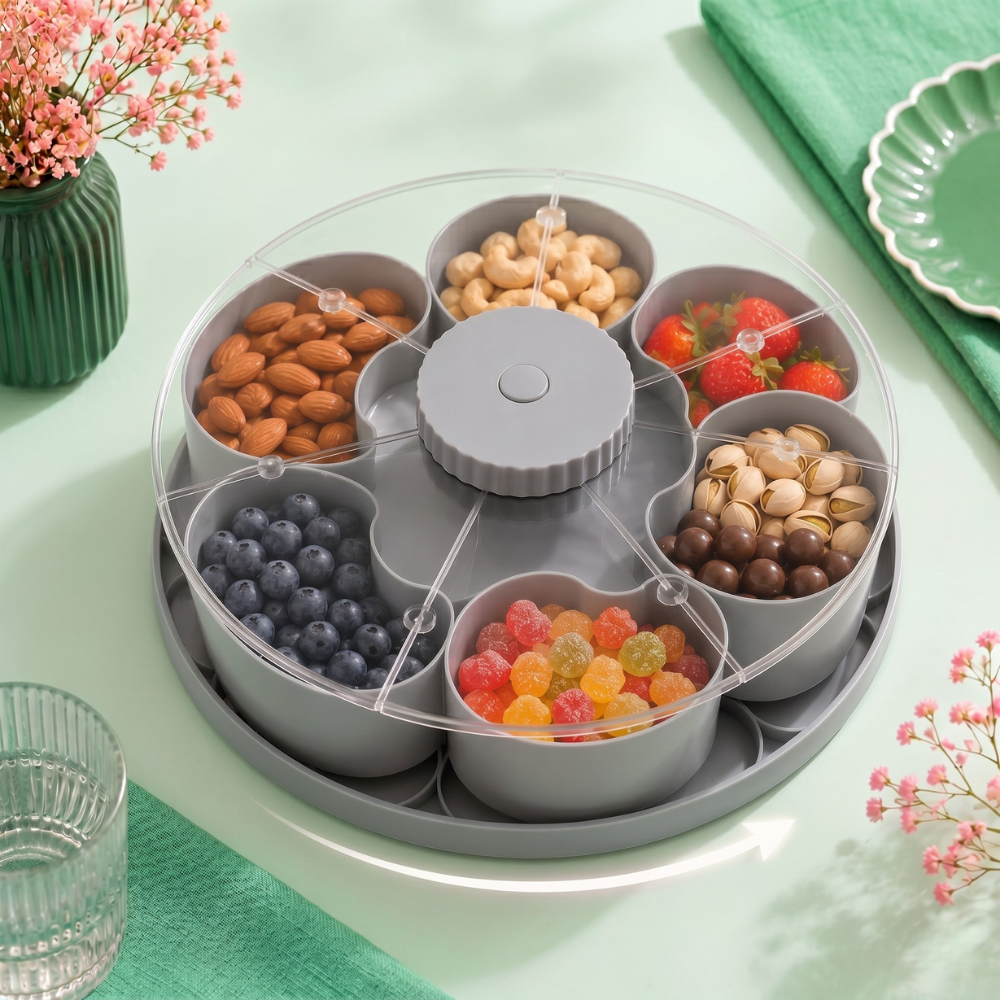 ServeSpin™ – Piatto Rotante per Snack con Più Scomparti
