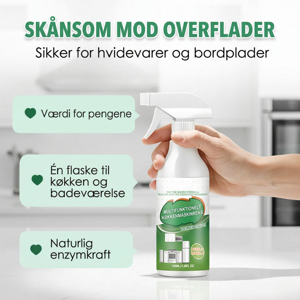 EnzyClean™ – Spray per la Pulizia a Base di Enzimi per la Cucina e Diverse Superfici