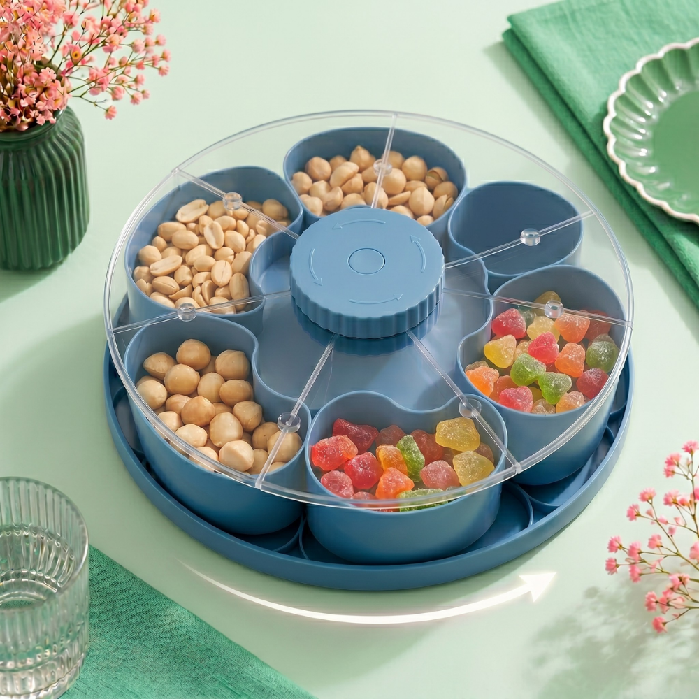 ServeSpin™ – Piatto Rotante per Snack con Più Scomparti