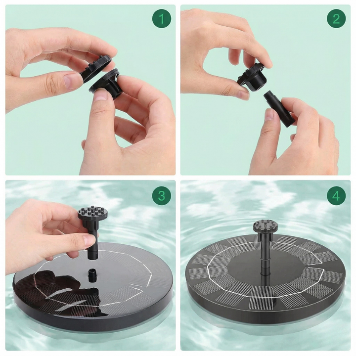 AquaBloom™ – Fontaine à Eau Flottante Solaire Élégante