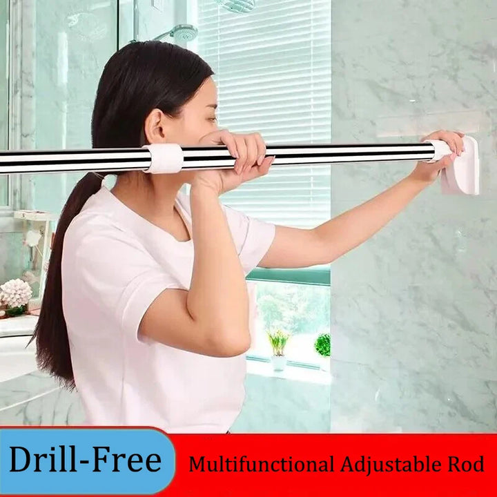 Barra telescopica senza foratura in acciaio inossidabile | Regolabile da 70 a 120 cm | Resistente alla ruggine e senza attrezzi | Barra per doccia, tendone e vestiti