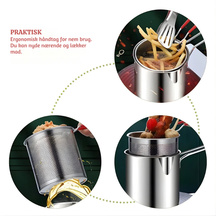 FrySmart™ – Casseruola Multifunzionale in Acciaio Inossidabile per Frittura