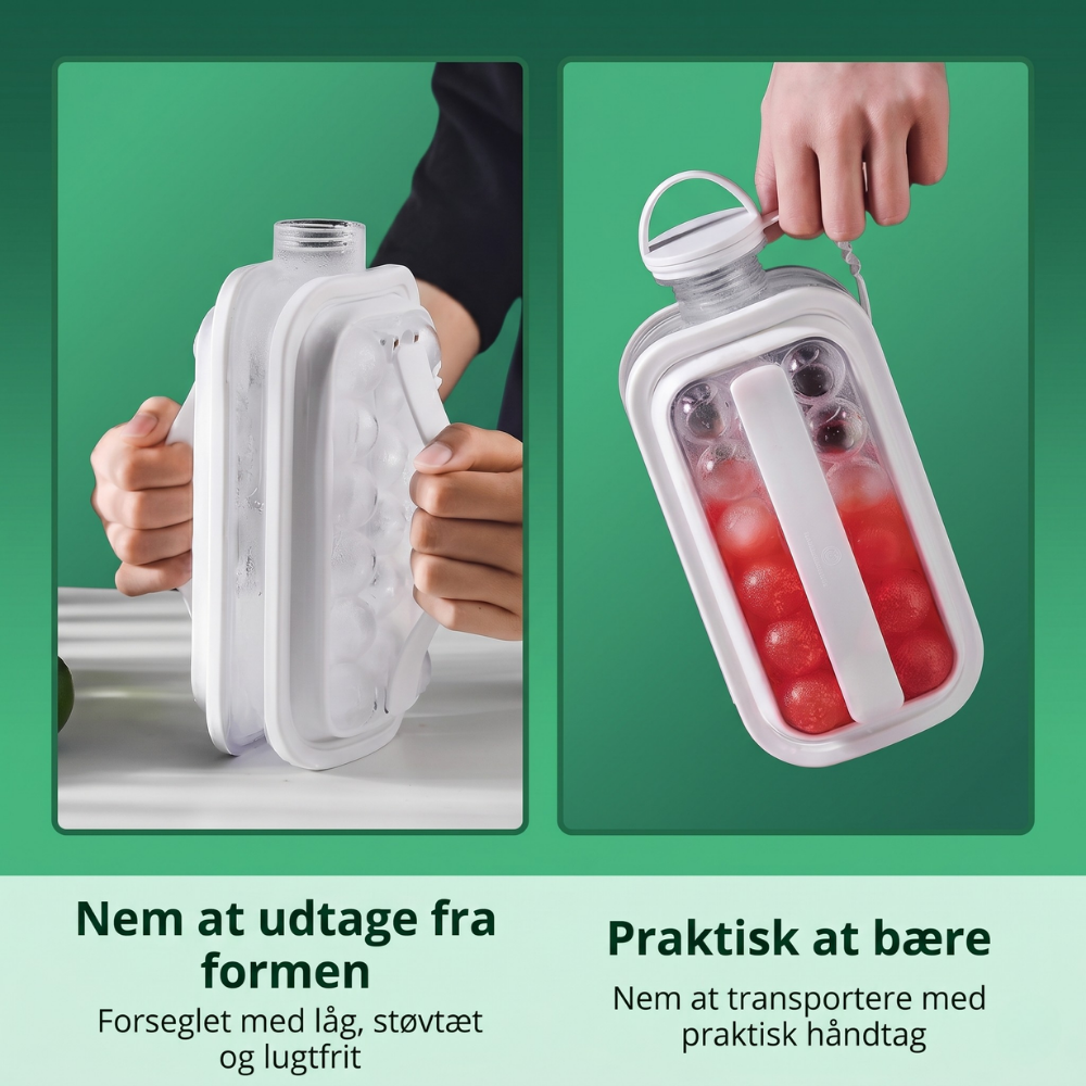 FrostyCraze™ – Bottiglia Portatile 2-in-1 per Palline di Ghiaccio e Ghiaccio