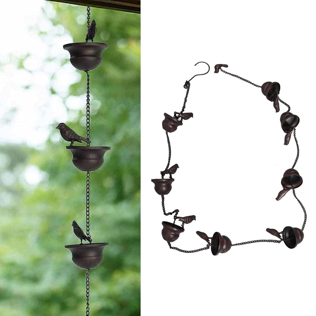RainHaven™ – Chaîne de pluie décorative pour oiseaux