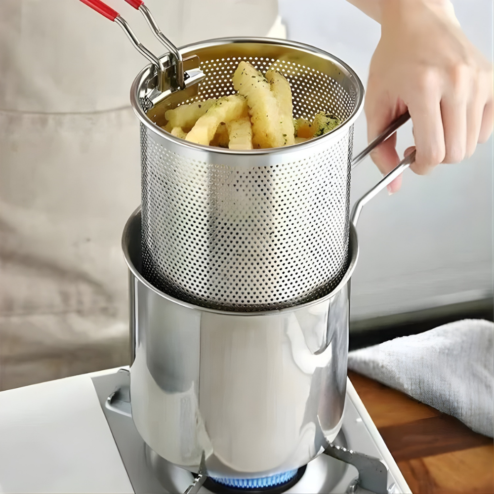 FrySmart™ – Casseruola Multifunzionale in Acciaio Inossidabile per Frittura