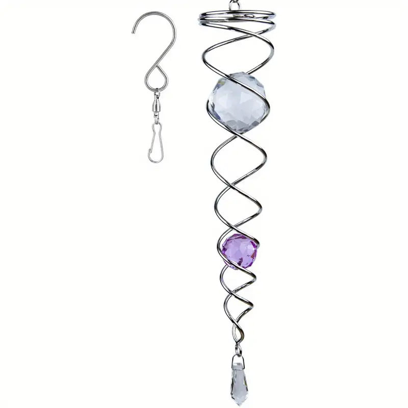 KrystalSpiral™ - Carillon à Cristal Rotatif pour Élégance et Énergie