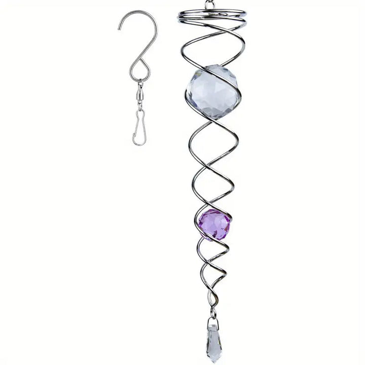 KrystalSpiral™ - Carillon à Cristal Rotatif pour Élégance et Énergie