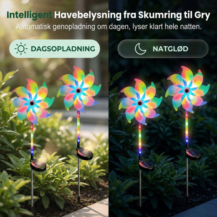 ColorTwirl™ – Turbina eolica a energia solare con luce arcobaleno per il giardino