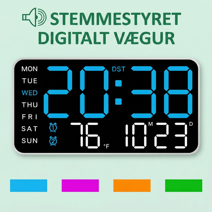 SyncTime™ – Orologio da parete digitale LED moderno controllato vocalmente
