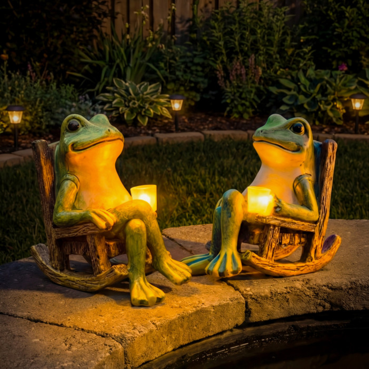 GlowCroak™ – Figurine de Jardin Alimentée par Solaire : Décoration de Grenouille Lumineuse