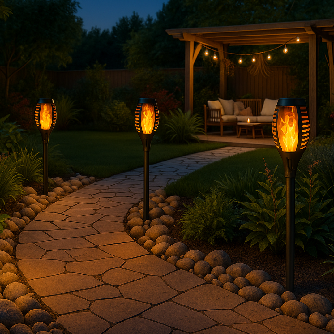 Glowvia™ – Torcia a Fiamma Solare Realistica per Esterni