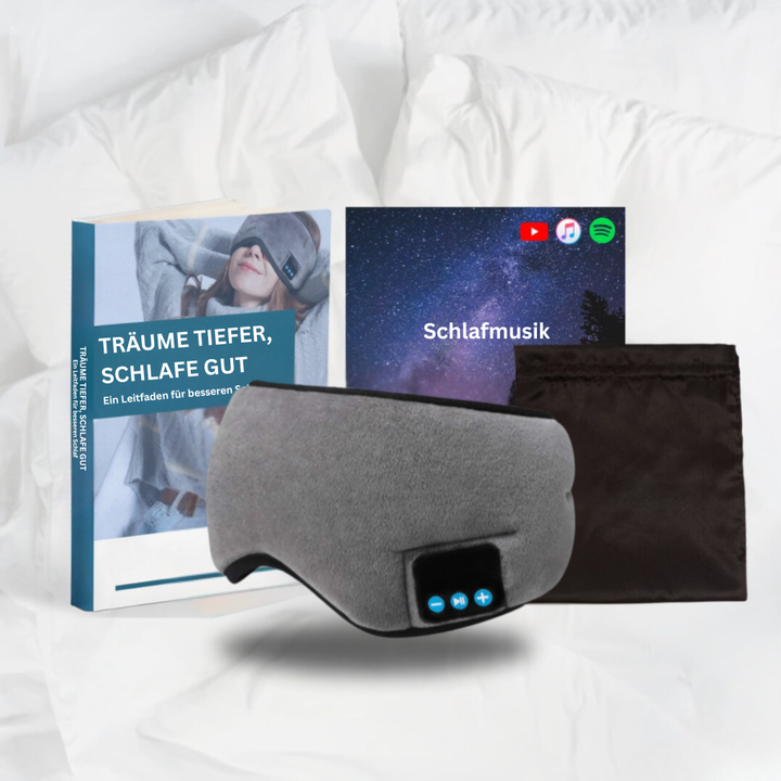 TräumeRuhig: Maschera per dormire con Bluetooth – Bloccante di rumore e funzione musicale per un sonno migliore