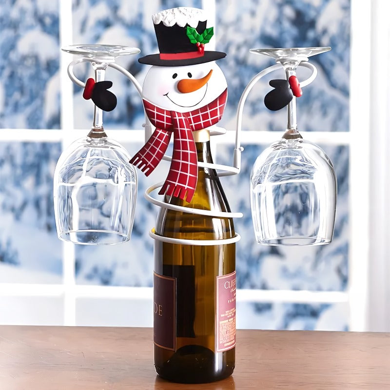 HollyHost™ – Porta-bottiglie di Vino &amp; Bicchieri di Natale