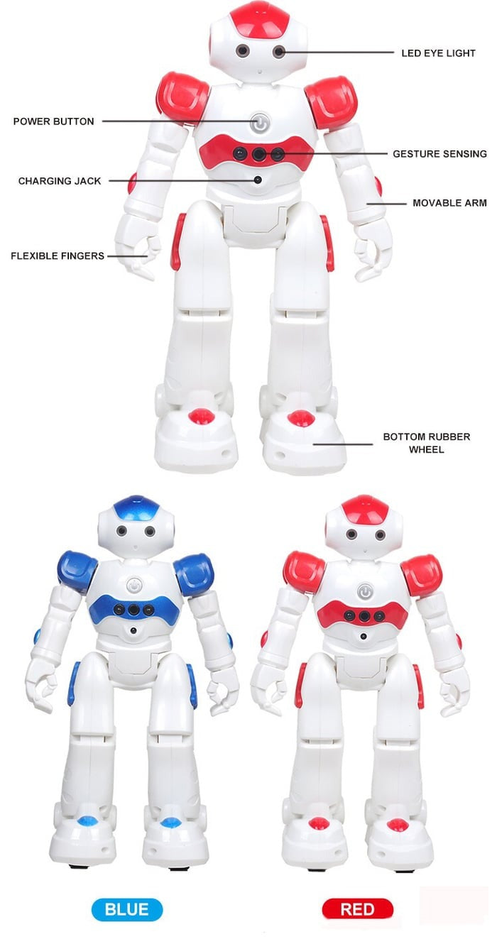 RoboLern™ Robot Bambino Intelligente | Controllo tramite gesti, Musica &amp; Danza | Programmabile | Giocattolo educativo interattivo
