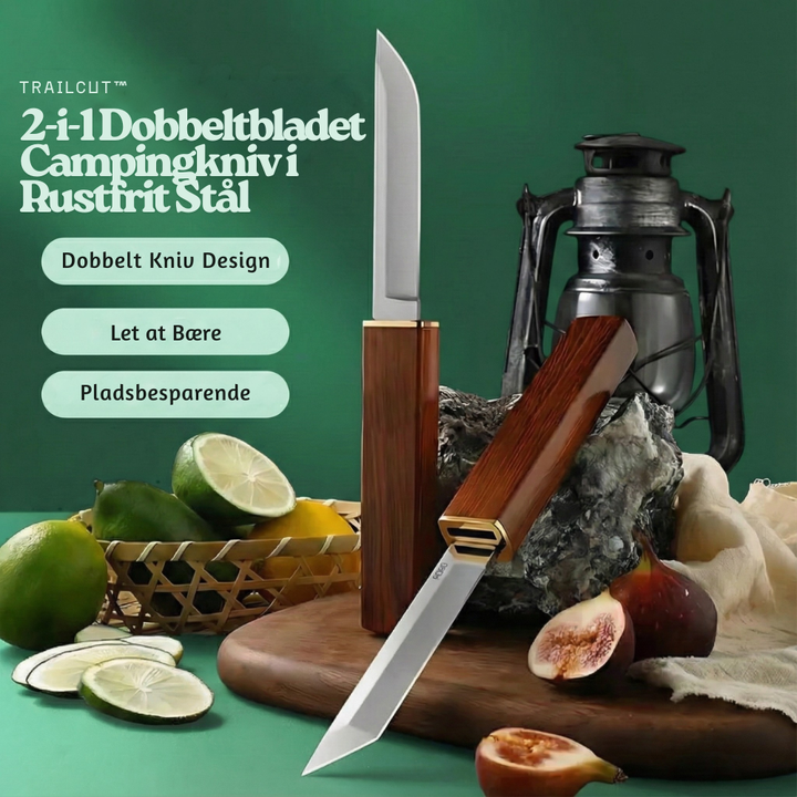 TrailCut™ – Coltello da campeggio a doppia lama 2-in-1 in acciaio inossidabile