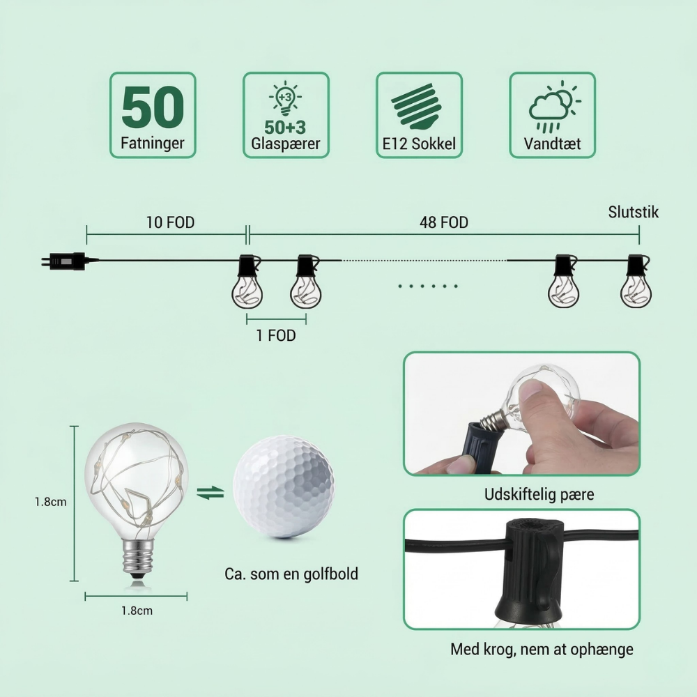 DuskCharm™ – Catene luminose solari impermeabili con luci a sfera