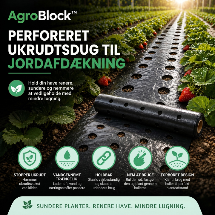 AgroBlock™ – Tissu de désherbage perforé pour couverture du sol