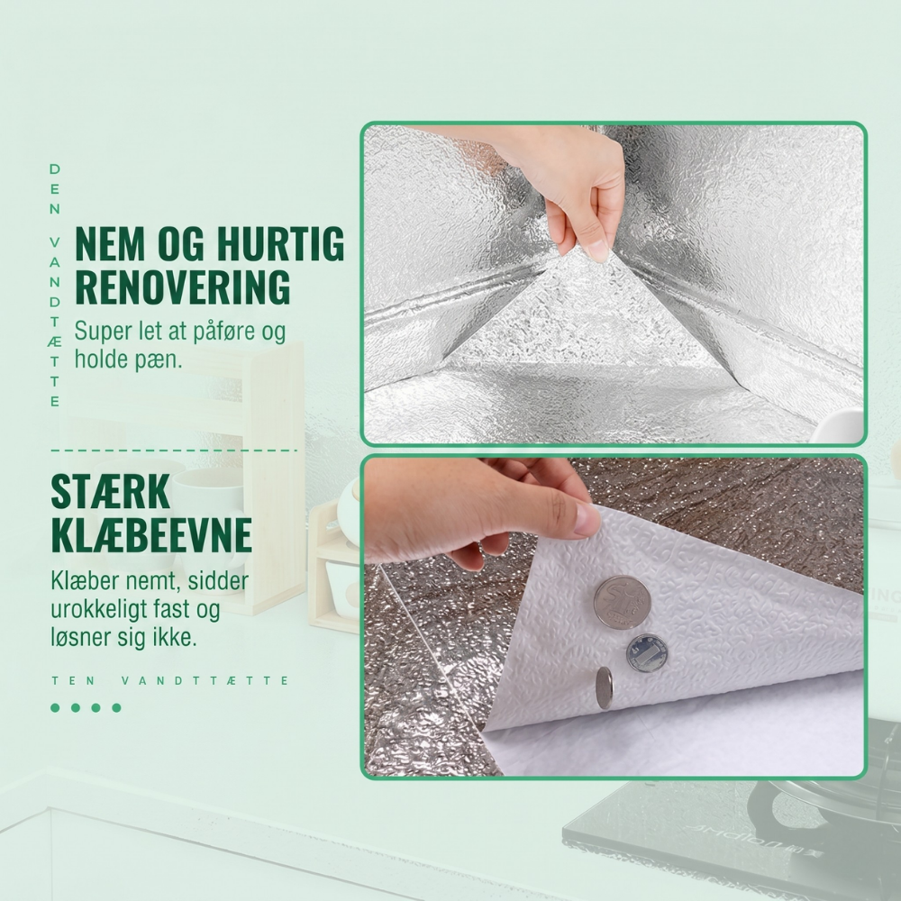 ShieldFoil™ – Foglio di Alluminio Adesivo Resistente ai Grassi per la Cucina