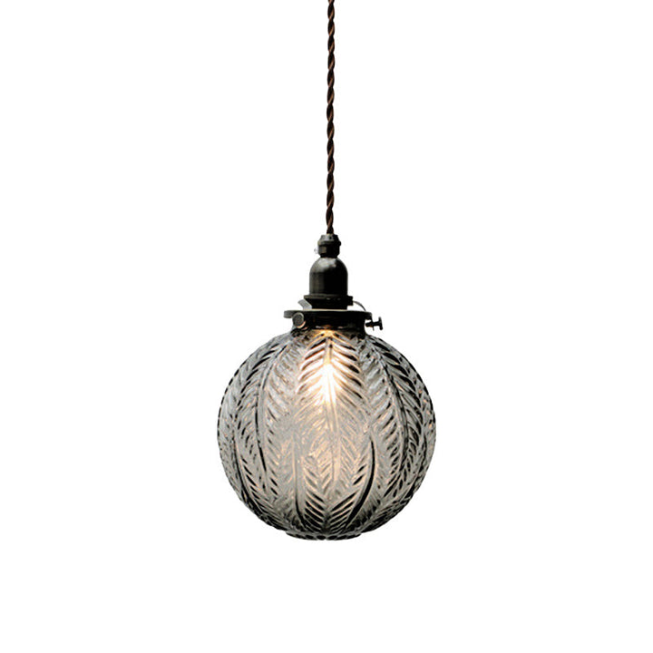ColonialGlow: Lampada a sospensione rotonda in vetro con design coloniale e compatibile con LED – per ingressi e soggiorni