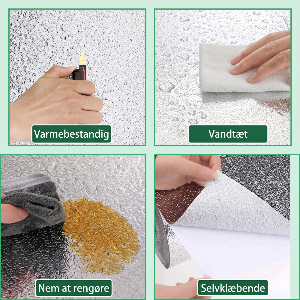 ShieldFoil™ – Foglio di Alluminio Adesivo Resistente ai Grassi per la Cucina