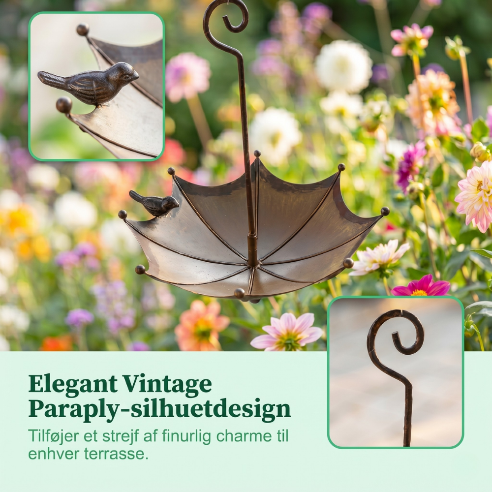 BirdHaven™ – Fontaine à oiseaux et station de nourriture extérieure pour parasol