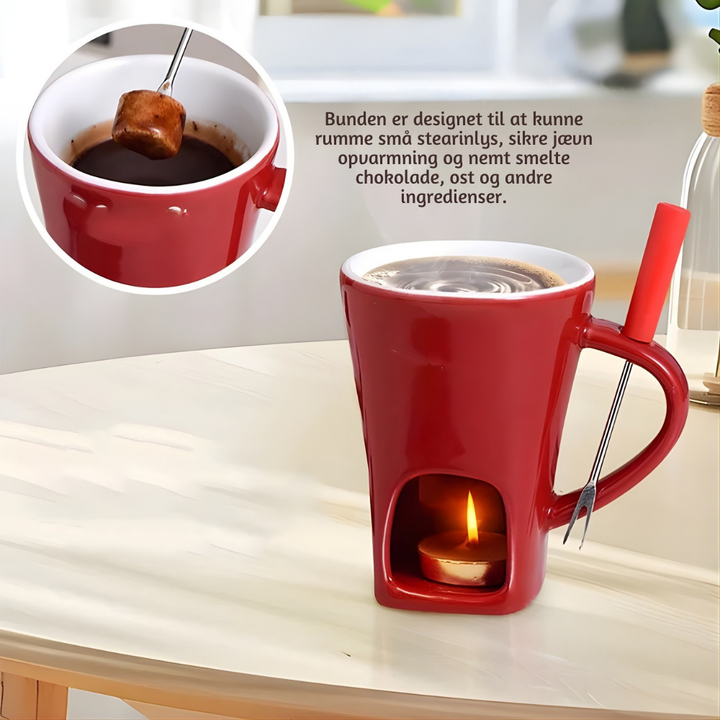 CozyMelt™ – Tazze per Fonduta di Cioccolato e Formaggio in Ceramica Riscaldabile