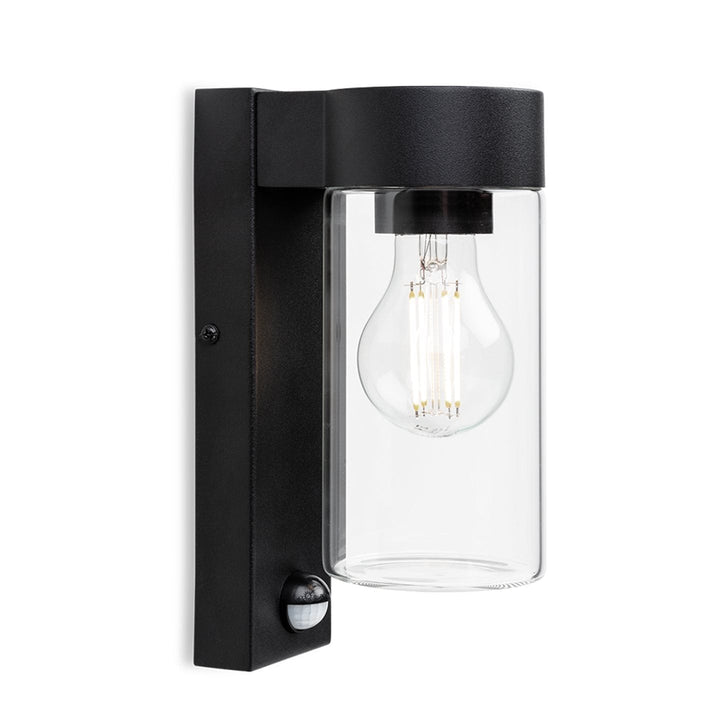 Lampada da Parete Esterno con Sensore PIR in Vetro Avant, Nera