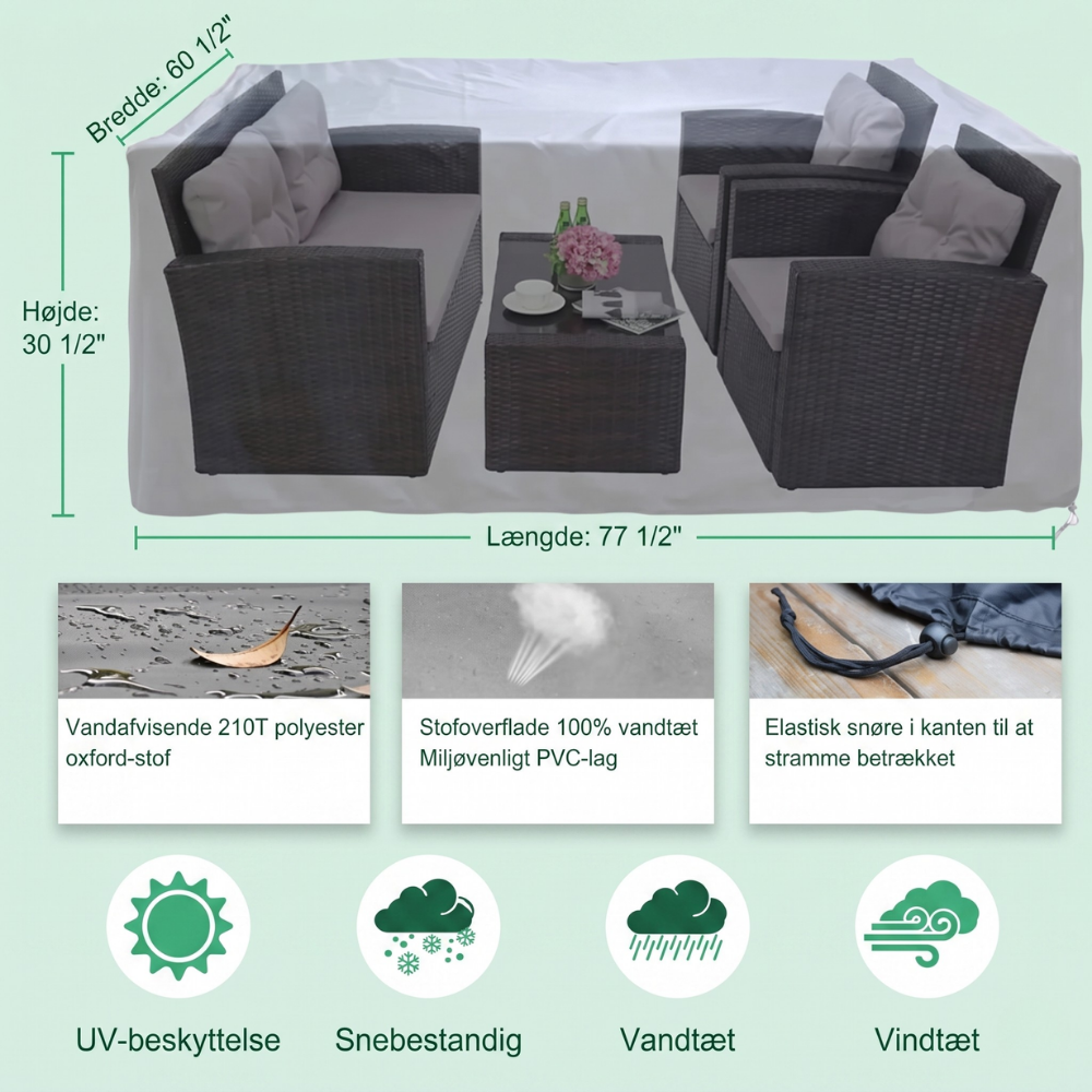 FurniShield™ – Copertura Resistente alle Intemperie per Mobili da Giardino