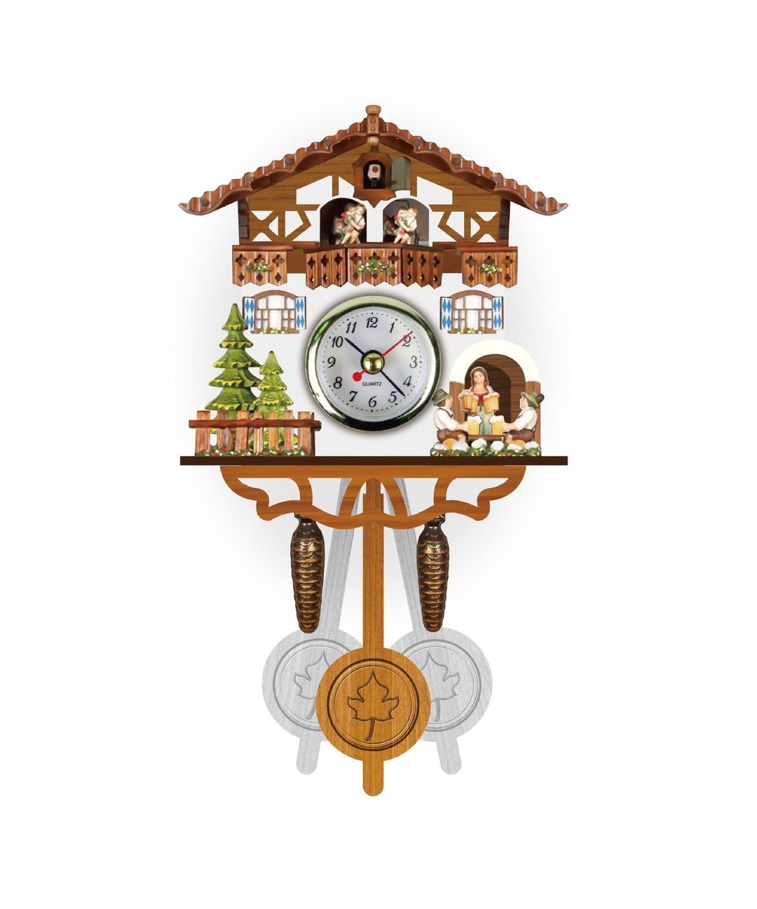 Orologio a cucù in legno TimberTock™ Incantevole Bosco