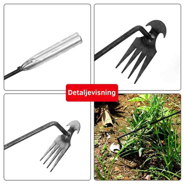 RootRake™ – Outil de désherbage multifonction à 4 dents