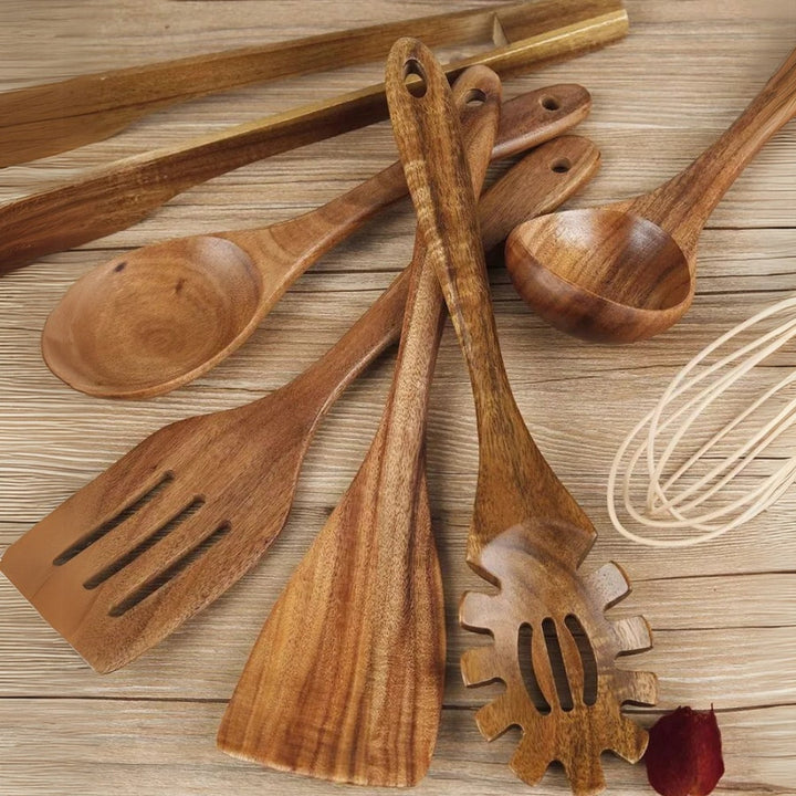 Utensili da Cucina in Legno Premium | 7 Set