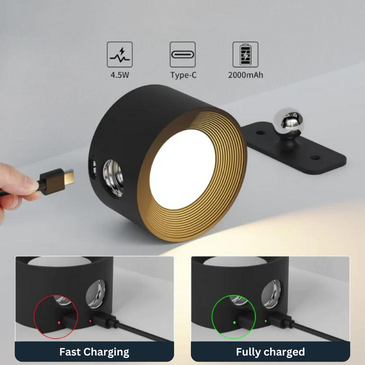Vista - Applique murale LED ricaricabile a 360°