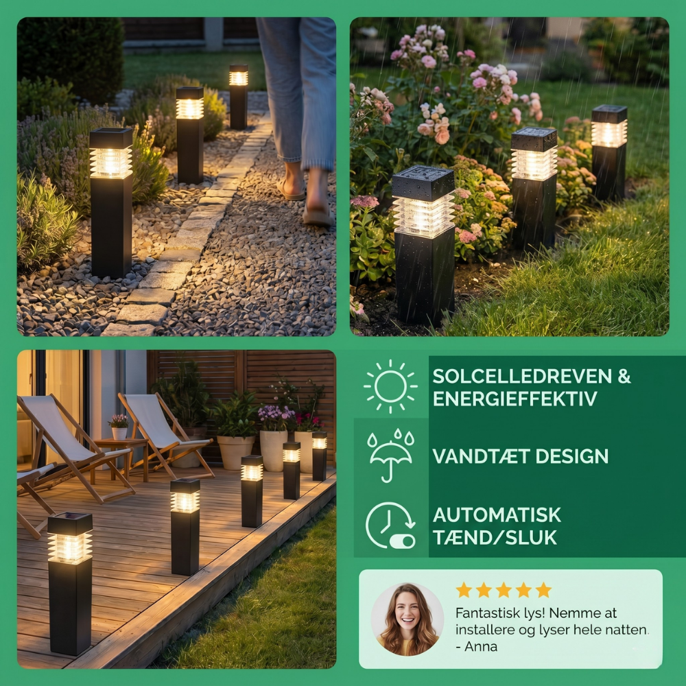 BrightPath™ – Lampe de Jardin Solaire Étanche