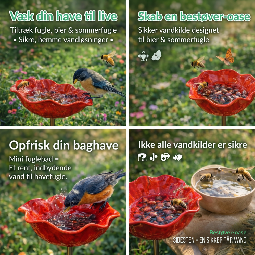 PetalHaven™ – Fontaine à oiseaux et pollinisateurs Fuglebad