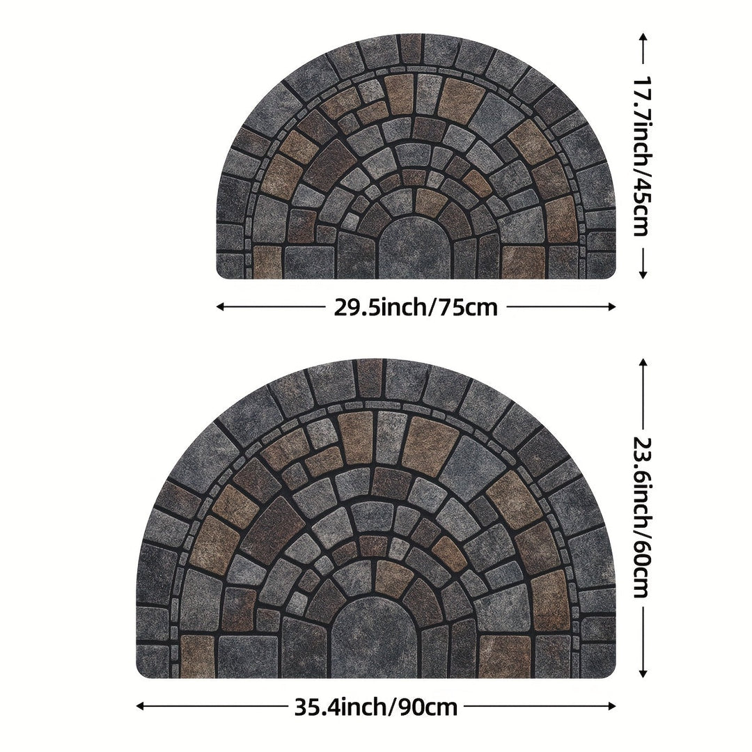 Tappetino da Ingresso a Mezza Cerchio in Mosaic | Uso Interno ed Esterno
