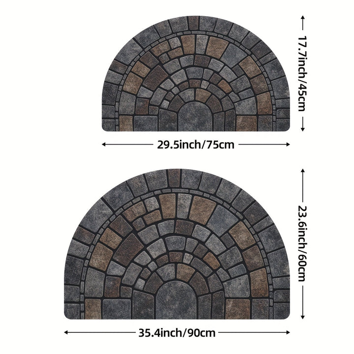 Tappetino da Ingresso a Mezza Cerchio in Mosaic | Uso Interno ed Esterno